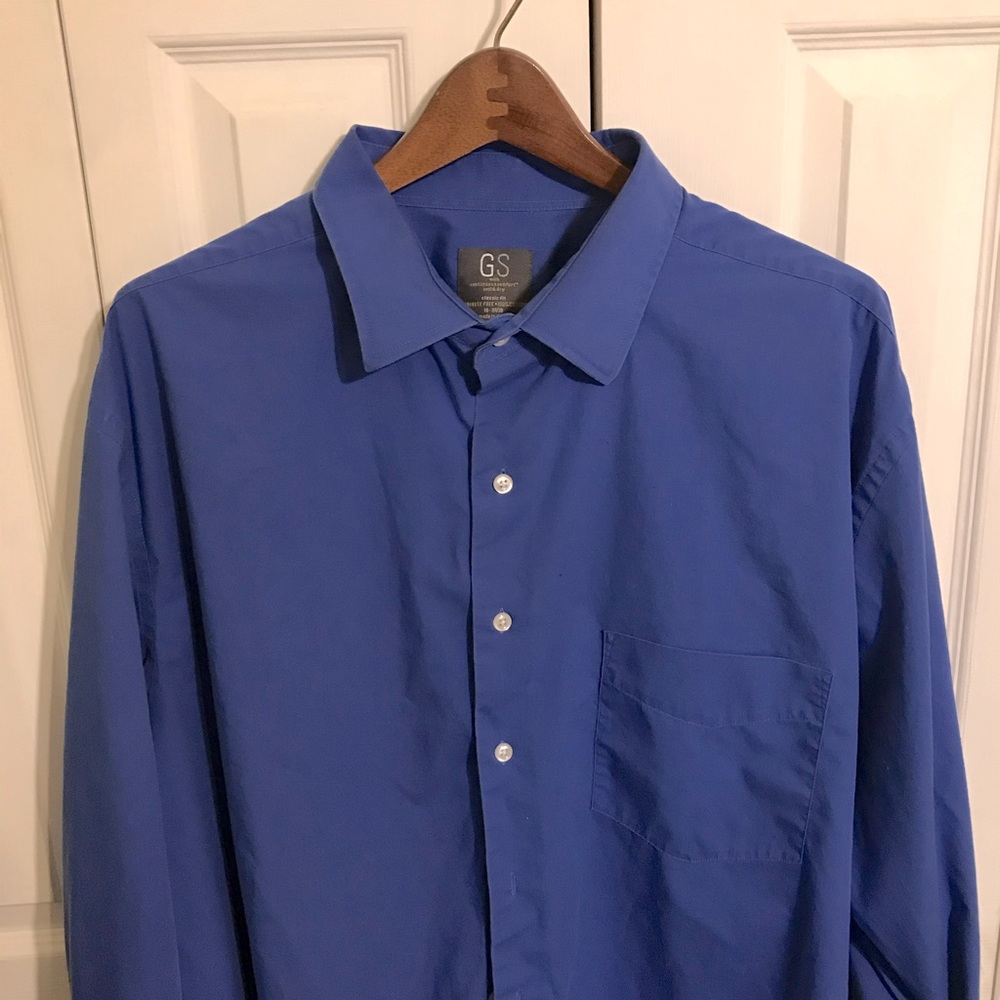 Big and tall blue button down shirt